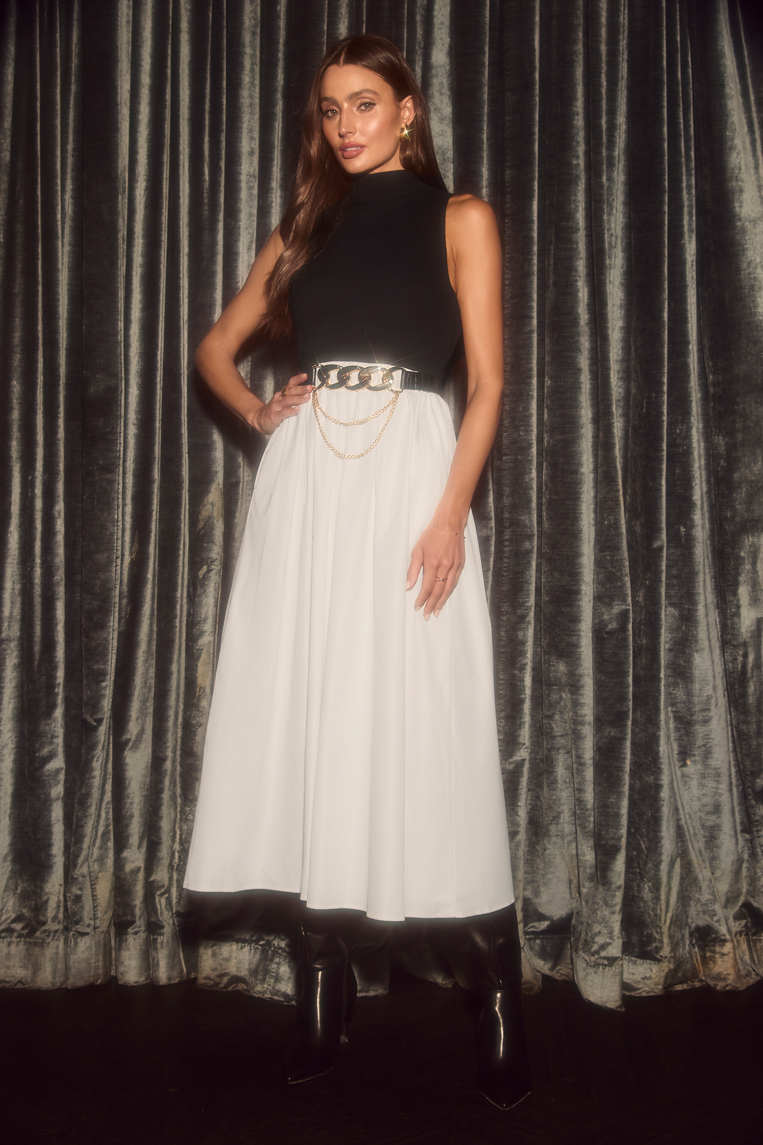 floral corset midi dress MissJophiel Strapless Print Organza Dress with Navy Blue Color Combinations Size:15 new york fashion week